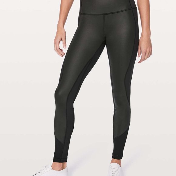 lululemon athletica Pants - Lululemon Wunder Under Hi-Rise Tight (Sheen) *Full-On Luxtreme 28" Black Size 10